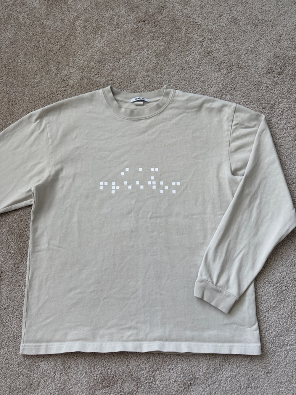 Naiyo New York I Am Freedom Long Sleeve Midweight Cream Shirt